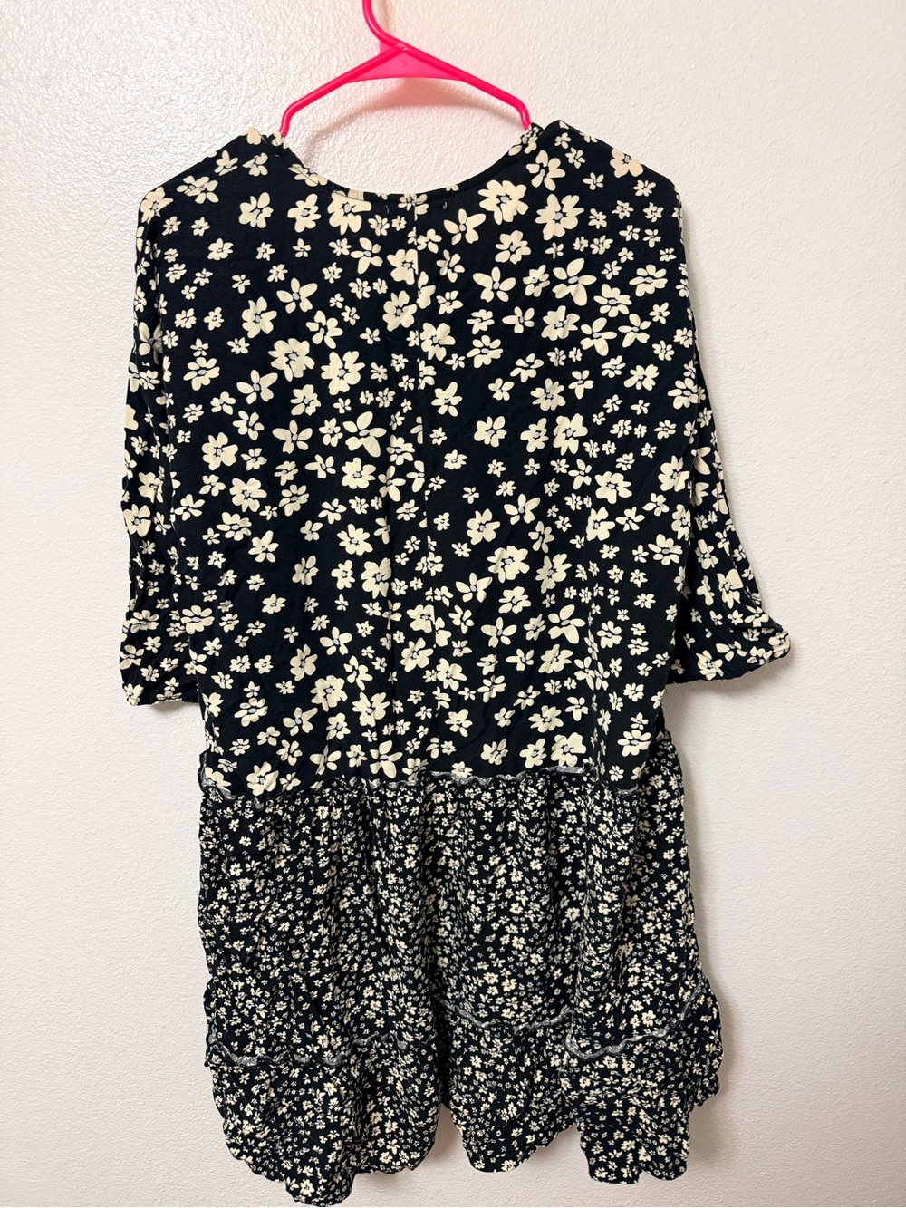 Maurices Black and Cream Floral Open-Front Kimono - Picture 2 of 2